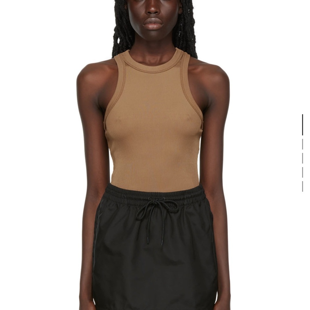 ANINE BING Brown Ty Bodysuit